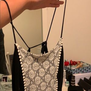 Black lace back maxi dress